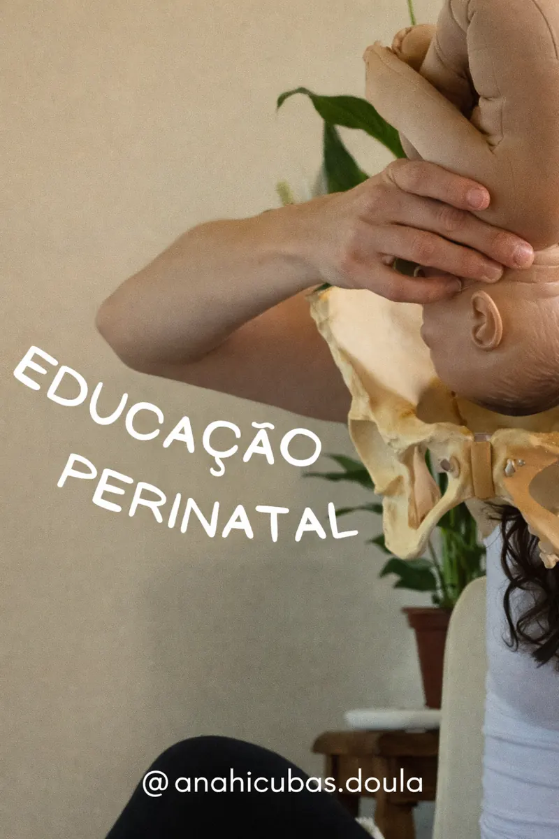 Post: educação perinatal, com um modelo de pelve